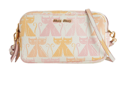 Porch Madras Cat Petalo Clutch, Leather, Pink/Orange/White,758, S, 3*